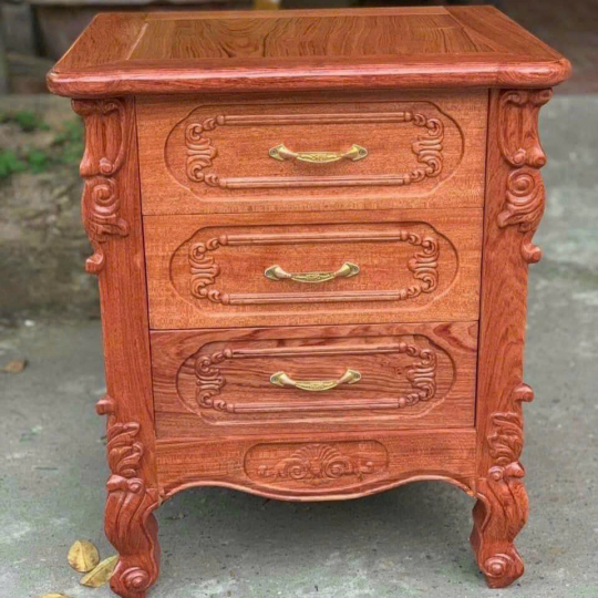 Tủ gỗ đầu giường chạm trỗ