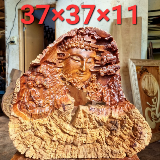Gốc cây chạm khắc hình Phật - nhiều mẫu chọn