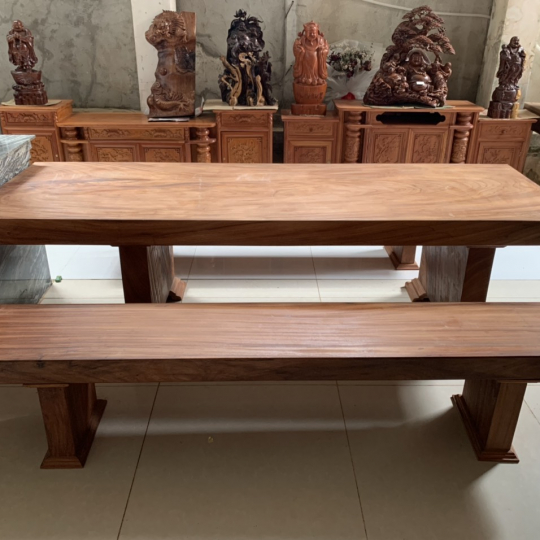 Bộ bàn ghế ghế gỗ nguyên khối