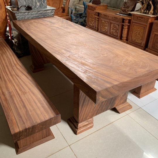 Bộ bàn ghế ghế gỗ nguyên khối