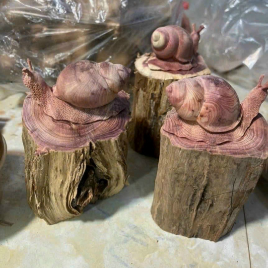 Tượng gỗ con Ốc Sên